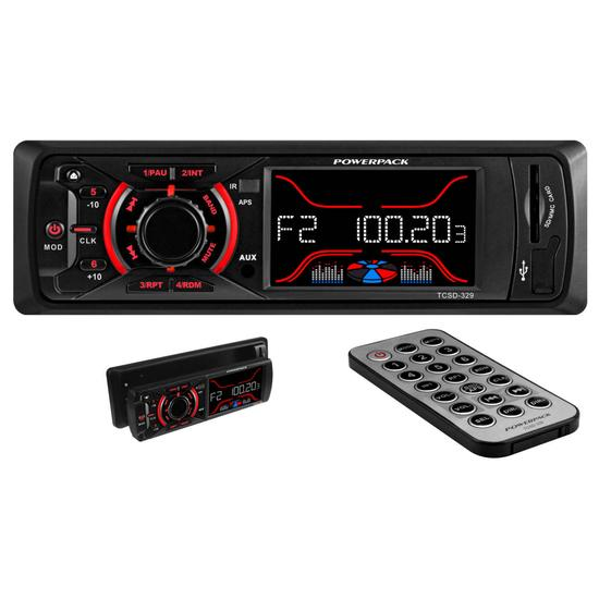 CD Player Automotivo Powerpack TCSD-329 SD / USB / MP3 no Paraguai