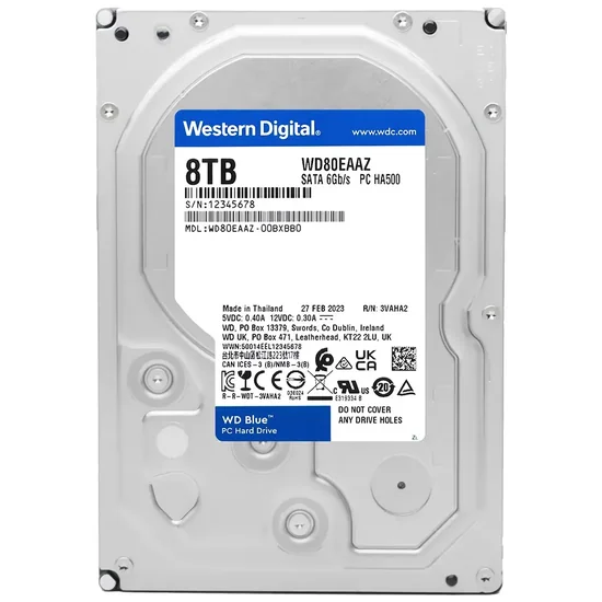HD Western Digital WD Blue WD80EAAZ 8TB 3.5" 5640RPM 256MB