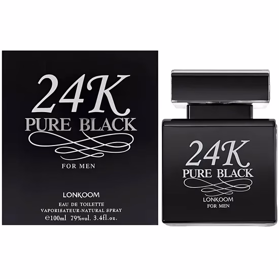 Perfume Lonkoom 24K Pure Black Eau de Toilette Masculino 100ML