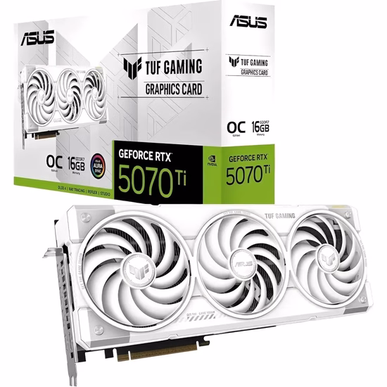 Placa de Vídeo Asus TUF Gaming GeForce RTX5070TI OC White 16GB GDDR7 PCI-Express