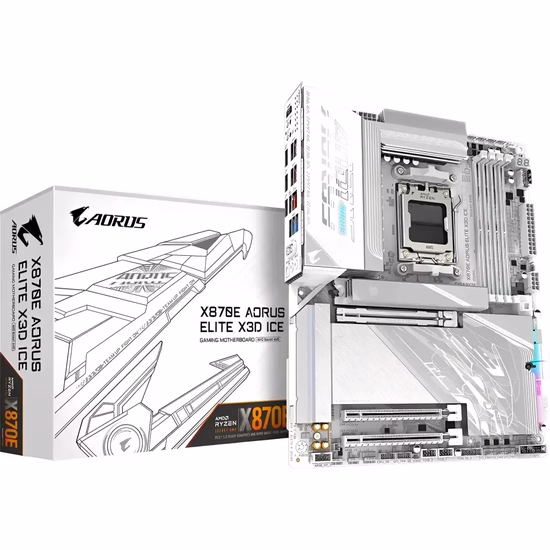 Placa Mãe Gigabyte X870E Aorus Elite X3D Ice AMD Soquete AM5