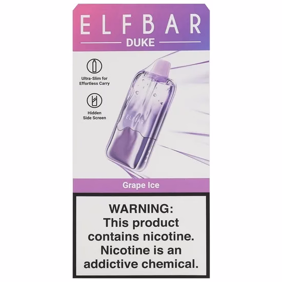 Vaper Descartável Elfbar Duke 35K Grape Ice 35000 Puffs
