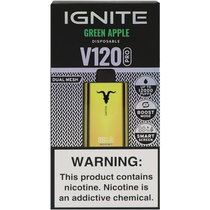 Vaper Descartável Ignite V120 Pro Gold Green Apple 12000 Puffs