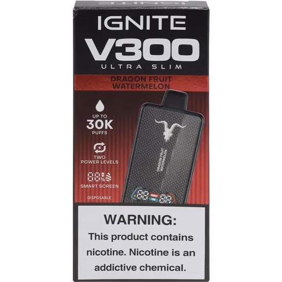 Vaper Descartável Ignite V300 Ultra Slim Dragon Fruit Watermelon 30000 Puffs