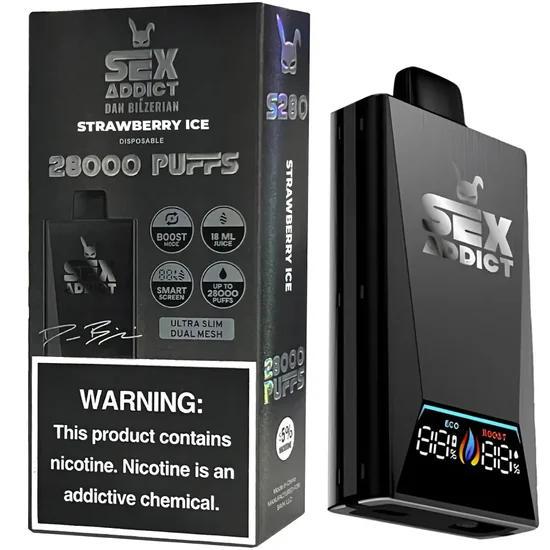 Vaper Descartável Sex Addict S280 Strawberry Ice 28000 Puffs