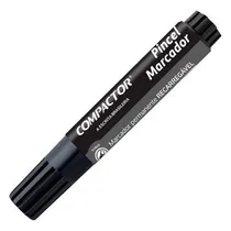 Marcador Permanente Compator Negro Recargável
