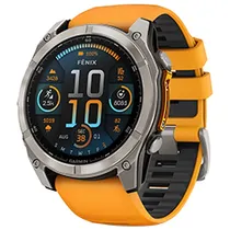 Relógio Smartwatch Garmin Fenix 8 Sapphire Amoled - Spark Laranja (010-02905-10)