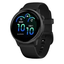 Smartwatch Garmin Vivoactive 6 010-02985-00 com Tela 1.2 Amoled / 5 Atm / 42MM / Wi-Fi - Slate Black