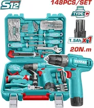 Kit Parafusadeira Total THKTHP41487 12V 20NM com 148 Peças