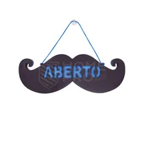 Placa de Sinalização Bigode Aberto Preto / Azul