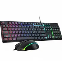 Teclado Redragon + Mouse S107RGB-Ba Gaming Essemtials Wired Ingles - Black