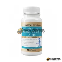 Calcium Magnesium Zinc + Vitamina D3 Earths Creation 100 Tablets