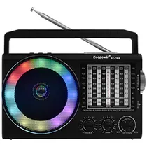 Radio Portátil Ecopower EP-F304 Bluetooth / AM / FM / USB / TF / LED / Panel Solar - Negro