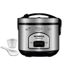 Panela Elétrica de Arroz Mondial Practic 6I Premium PE-43-6X 500 Watts 220V ~ 50/60HZ - Prata/Preta