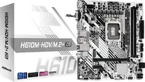 Placa Mãe Asrock 1700 H610M-HDV/ M.2+ D5 White HDMI/ VGA/ DP/ USB3.2/ Lan/ DDR5/ Matx