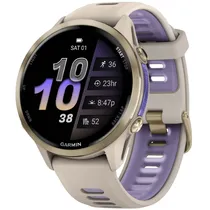 Relogio GPS Garmin Forerunner 970 - Soft Gold Titanium/Translucent Indigo (010-02969-02)