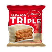 Mazzei Alfajor Triple Con Baño Blanco 65GR*12