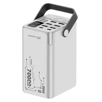 Estacao de Carga Powerbank Konfulon A66Q / 30W / 70000MAH / USB-A X6 / USB-C X2 - Branco