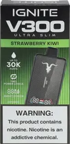 Vape Descartável Ignite V300 Ultra Slim Strawberry Kiwi 30000 Puffs