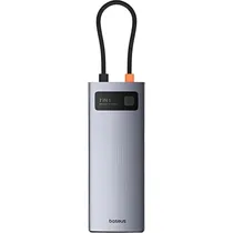 Hub Baseus Série Gleam 7 Em 1 USB-C HDMI 4K - Cinza Espacial (B00030708811-01)