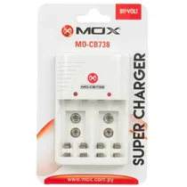 Carregador de Pilha Mox MO-CB738 AAA/AA/9V 2V - White
