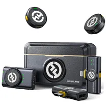 Micrófono Lapela Hollyland Lark M2 Combo USB-C e Lighting Inalámbrico para Smartphone - Negro