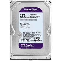 HD 3.5" Western Digital Purple Surveillance de 2TB WD23PURZ para Vigilância 5400 RPM - Prata