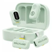 Microfone Sem Fio Hollyland Lark A1 Combo USB-C Lightning 2RX + 2TX Mint Green