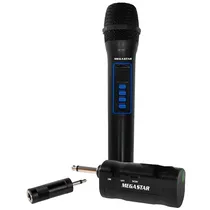 Microfone Megastar Sem Fio MICWR9 - Preto/Azul