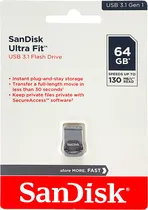 Pendrive 64GB Sandisk Z430 USB Ultra Fit 3.2 130MB/s (SDCZ430-064G-G46)