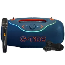 Speaker G-Tide Thunderbass Pro com Bluetooth / Aux / USB / 200W / Microfone - Azul