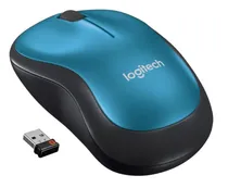 Mouse Logitech M185 Preto/Azul s/fio 910-003636
