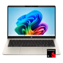Notebook HP Omnibook 3 Snapdragon X 16GB Ram 512GB SSD Tela 14" 2K Touch Windows 11 Inglês Dourado - 14-HZ0025DX