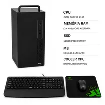 Kit PC i3-4130 8GDDR3/ 128GSSD/ Mouse/ Teclado/ Mousepad - Black