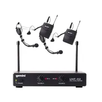 Microfone Gemini Uhf 02HL Cabeca Duplo