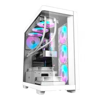 Gabinete Gamer, Aquario, Aigo Darkflash DS900G, Mid Tower, ATX, Frontal e Lateral Vidro Temperado, Sem Fans, Branco