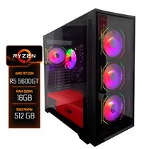 PC Montado Ryzen R5 5600GT, 16GB Ram, SSD 512GB, Fonte 600W, 4X Fans RGB, Optmus Argb