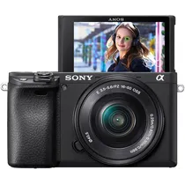 Câmera Sony Alpha A6400 Kit 16-50MM de 24.2MP com Tela de 3.0 Wi-Fi/Bluetooth - Preto