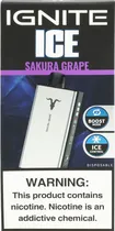 Vape Descartável Ignite V400 Ice Sakura Grape 40000 Puffs