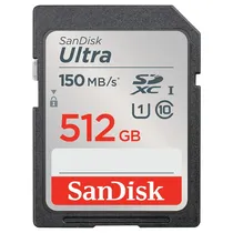 Cartão de Memória SD de 512GB Sandisk Ultra SDSDUNC-512G-GN6IN - Preto/Cinza
