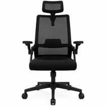 Cadeira de Escritório Up Gamer Essential MSD-221A, Encosto Apoio Lombar, Assento Espuma Moldada, Braços Rebatíveis, Preto