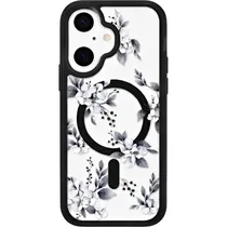 Estojo Protetor Peining Flowery CPCH-1 Magsafe para iPhone 16 - Preto/Branco