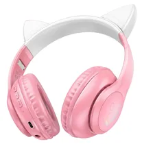 Fone de Ouvido Hoco Cat Ear W42 Bluetooth - Pink/White