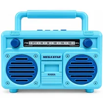 Rádio Portátil Megastar RX90A com USB/Bluetooth - Azul Claro
