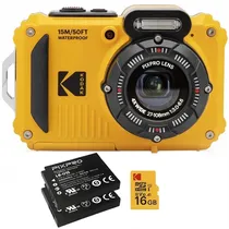 Câmera Fotográfica Kodak Pixpro WPZ2 16MP Full HD de 2.7" com Wi-Fi - Amarelo
