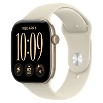 Apple Watch Series 12 GPS 46 MM - Dourado-Claro com Pulseira Esportiva Areia M/L (MJEP4LS/A)