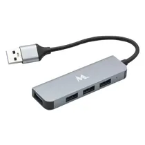 Hub Mtek HB-403 4 Portas USB 3.0 - Alumino Cinza