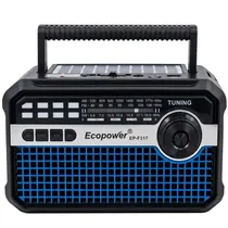 Radio Ecopower EP-F317 BT/ USB/ SD/ FM/ AM/ Panel Solar - Azul