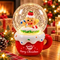 Globo de Neve Biscoito de Gengibre 5X9 CM com LED