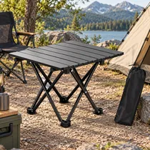 Mesa Dobrável Portátil de Camping Preta 40X35X29 CM